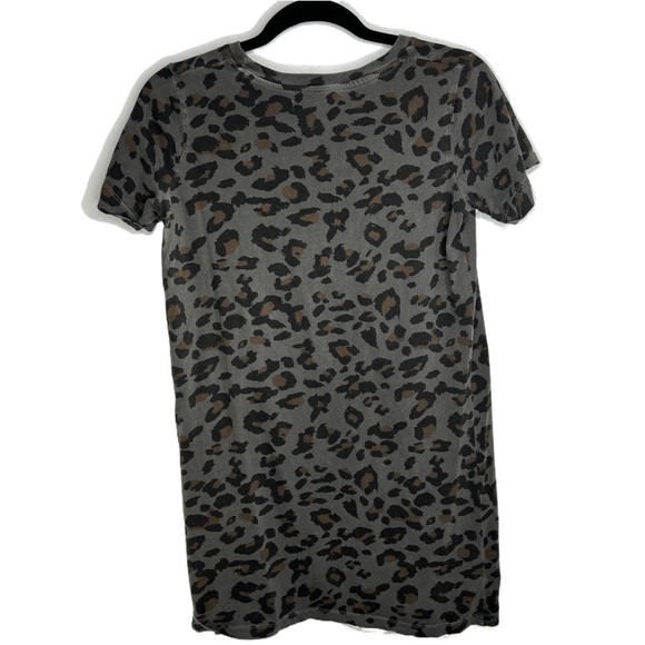 Brunette The Label Gray and Black Leopard Print  T-Shirt Dress - Picture 2 of 8